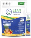 Lean Hydration Daily Electrolyte Packets Drink Mix | Zero Calories, Zero Sugar plus Vitamins, Minerals & More | 16 ct (Pineapple Mango)