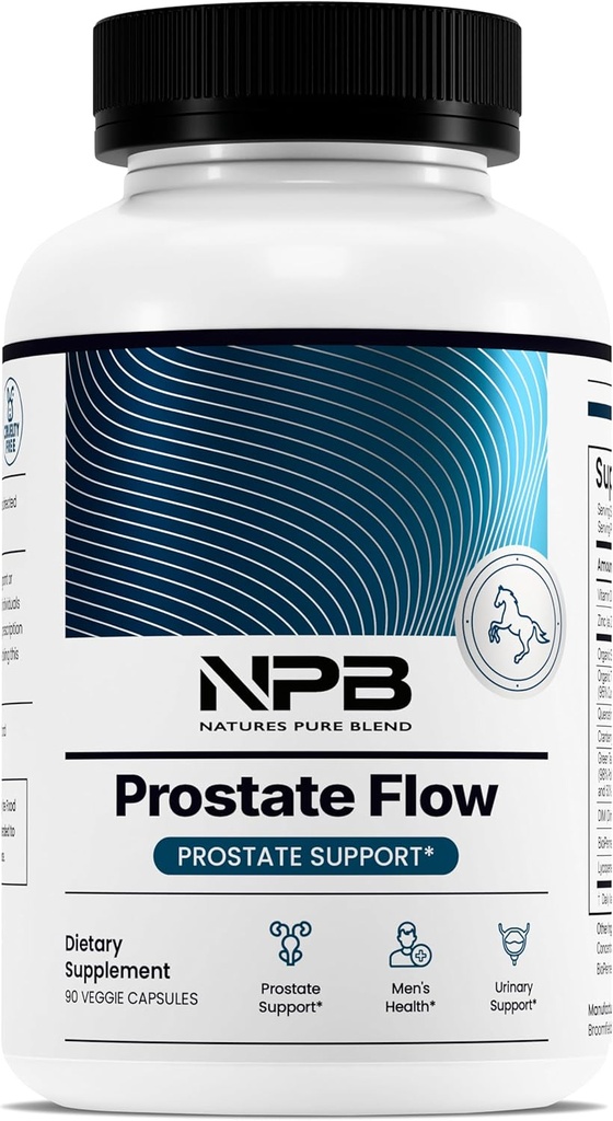 Nature’s Pure Blend Prostate Flow – Prostate Health Supplements for Men with Saw Palmetto, Herbal Complex and Essential Nutrients – Support for Flow, Balance, Hair Strength, and Wellness – 90 Capsules