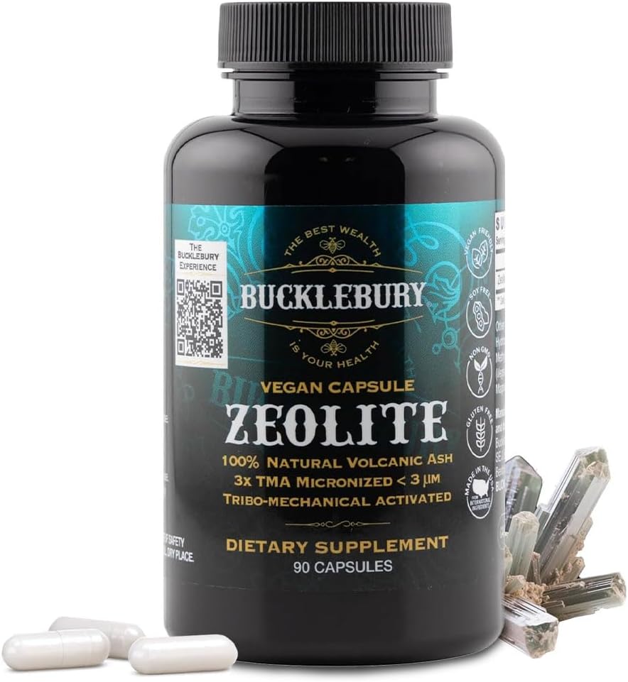 BUCKLEBURY Micronized Zeolite Capsules - Mineral Zeolite Detox for Adults - Supports Immune System, Metabolism & Digestive Health - Advanced Formula for Men & Women - 90 Vegan Capsules