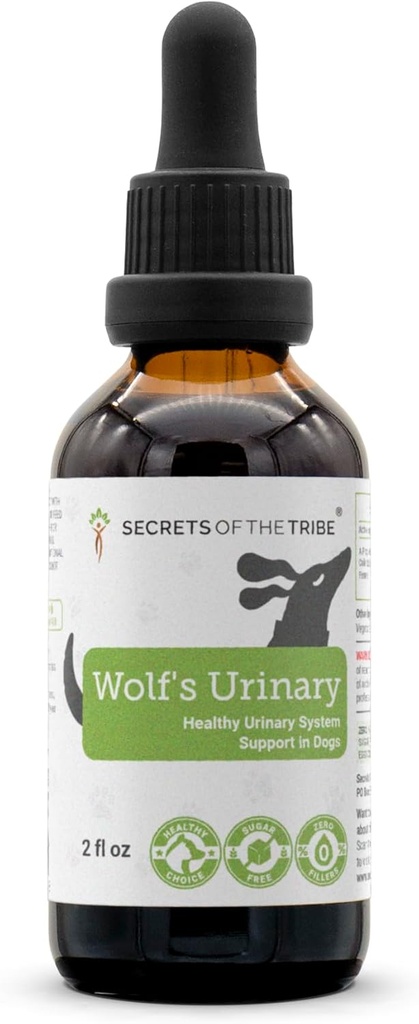 Wolf's Urinary | Natural Herbal Dietary Supplement for Dogs | Healthy Urinary System Support in Dogs | Alcohol-Free Extract, Dandelion Root, Calendula, Linden, Chamomile, Fennel 2 oz