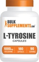 BulkSupplements.com L-Tyrosine 1000mg Capsules - Tyrosine Supplement, Tyrosine Capsules, Tyrosine 1000mg - Non-Essential Amino Acid Supplement, 2 Capsules per Serving, 180 Capsules