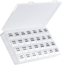 Monthly Pill Organizer, 28 Day Pill Box 1 Time a Day with Dust-Proof Case, Large 4 Weeks a Month Pill Case Container, Daily Vitamin Case Box for Pills/Medicine/Fish Oil/Supplements（White）