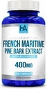 French Maritime Pine Bark Extract Capsules | French Pine Bark Extract Supplement with BioPerine for Enhanced Absoprtion Standardized to 95% Proanthocyanidins | Vegan Non-GMO Soy Free (200 Capsules)