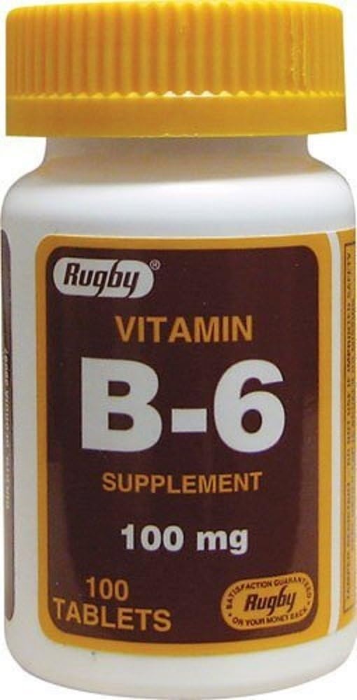 Rugby Vitamin B-6 Tablets, 100mg, 100ct (3 Pack)