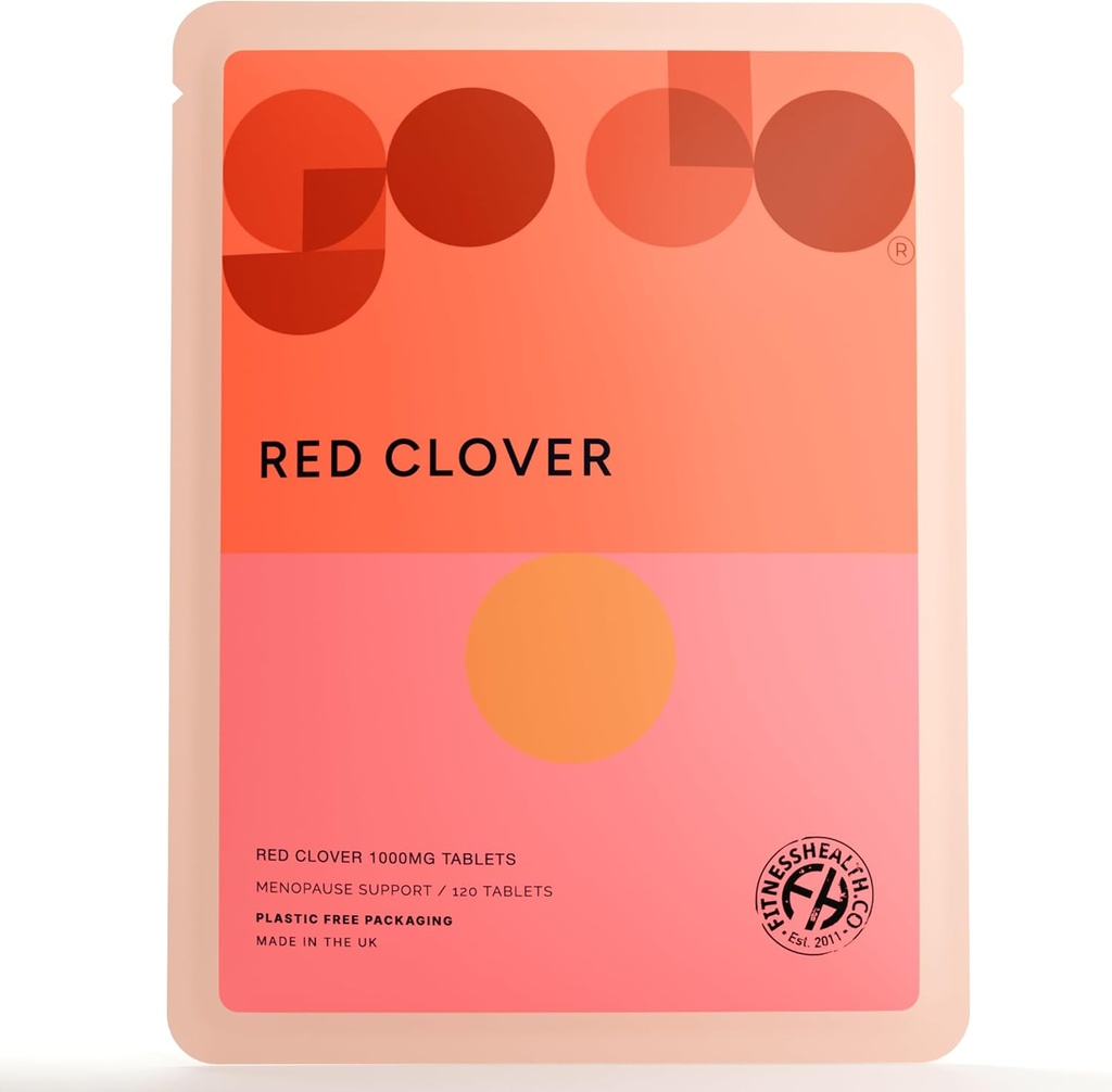 Fitness Health Red Clover Extract 1000MG Tablet - Menopause and Hormonal Health Support - High Strength Isoflavone - Cardiovascular Health - Promote Skin and Hair Health - (120 Tablets)