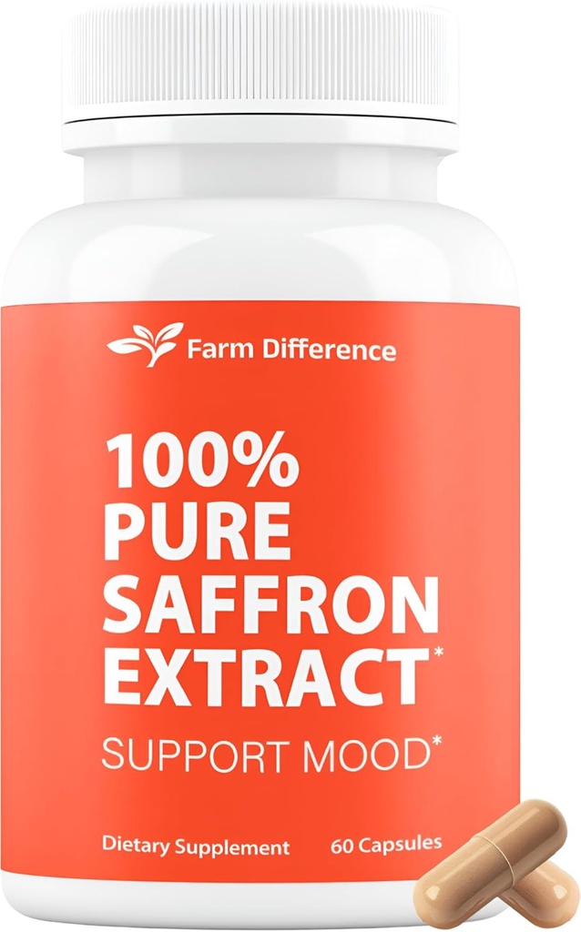 Saffron Supplements 88.5mg - 100% Pure Saffron Extract Capsules - Mood, Eye, & Energy Support - Made in USA