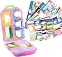1Pack Travel Pill Organizer - 10 Compartments Pill Case, Compact and Portable Pill Box, Perfect for On-The-Go Storage, Pill Holder for Purse (Pink with 156 Stickers)