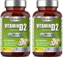 Organic Vegan Whole Food Vitamin D2 (2 Pack), 2000 IU (50 mcg), Two Ingredients (Organic Whole Mushroom Organic Vegan Capsule), Non-GMO, 120 Days Supply