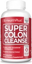 Health Plus Super Colon Cleanse 60 Day Supply of Gentle Gut Cleanse Detox, Psyllium Husk, Probiotics for Constipation Relief & Digestive Support, 240 Capsules