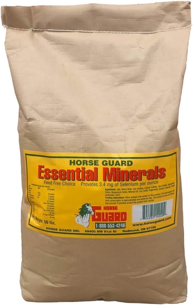 Essential Minerals 50 lb, Free Choice Mineral Supplement with Selenium, Vitamins & Minerals