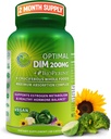 Optimal DIM 200mg Supplement for Women and Men - Made with Organic Whole Foods - Estrogen & Hormone Balance Support Diindolylmethane Complex - Maximum Absorption Delayed-Release Capsules - 60 Count