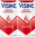 Visine Red Eye Comfort Redness Relief Eye Drops to Help Relieve Red Eyes Due to Minor Eye Irritations Fast, Tetrahydrozoline HCl, 0.5 fl. oz (Pack of 2)