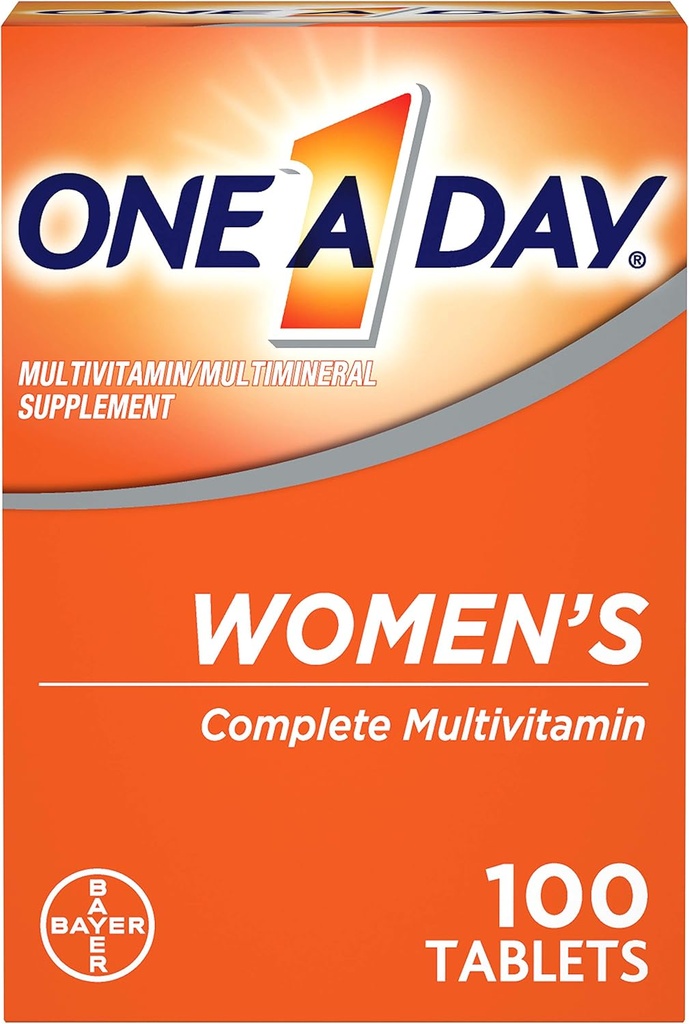 One A Day Women’s Multivitamin, Supplement with Vitamin A, Vitamin C, Vitamin D, Vitamin E and Zinc for Immune Health Support, B12, Biotin, Calcium & More, Tablet, 100 count