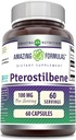 Amazing Formulas Pterostilbene Supplement | 100 Mg per Serving | 60 Capsules | Non-GMO | Gluten Free | Made in USA