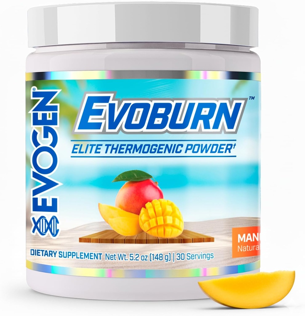 Evogen Evoburn - Thermogenic Fat Burner for Men & Women | Energy, Focus, & Appetite Control | Advanced Metabolism Booster Fat Burner Formula with MitoBurn & Caffeine | Mango | 30 Servings