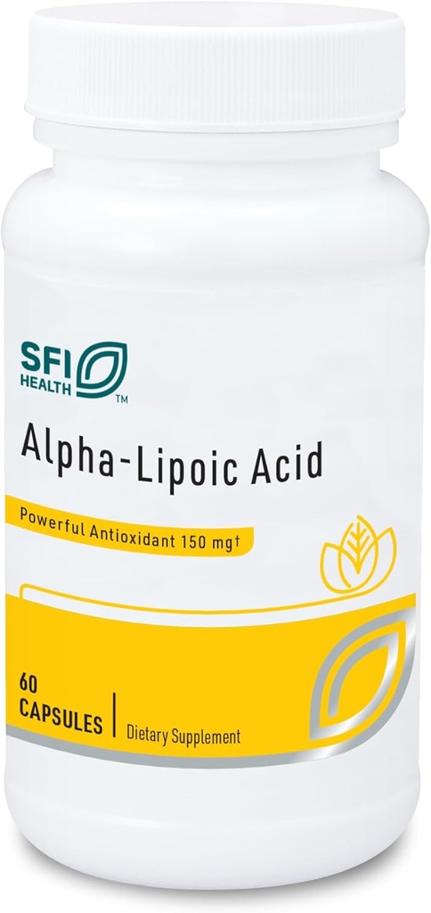 Klaire Labs SFI Health Alpha-Lipoic Acid 150mg - ALA Supplement to Promote Liver Detox, Antioxidant Support - Hypoallergenic & Corn-Free (60 Capsules)