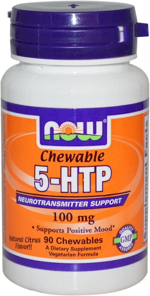 Now Foods 5-HTP Chewable Natural Citrus - 100 mg - 90 Chewables