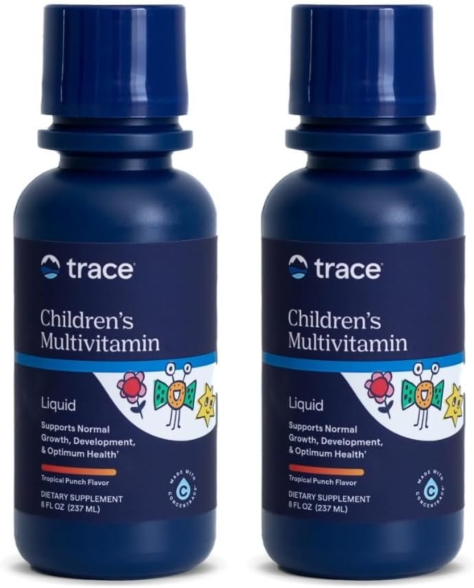 Trace Minerals | Kid's Multi | Liquid Multivitamin Supplement with Vitamin C, Zinc, & Minerals | Supports Healthy Bones and Immunity in Children | Natural Citrus Punch Flavor | 96 Servings, 8 fl oz (2 Pack)