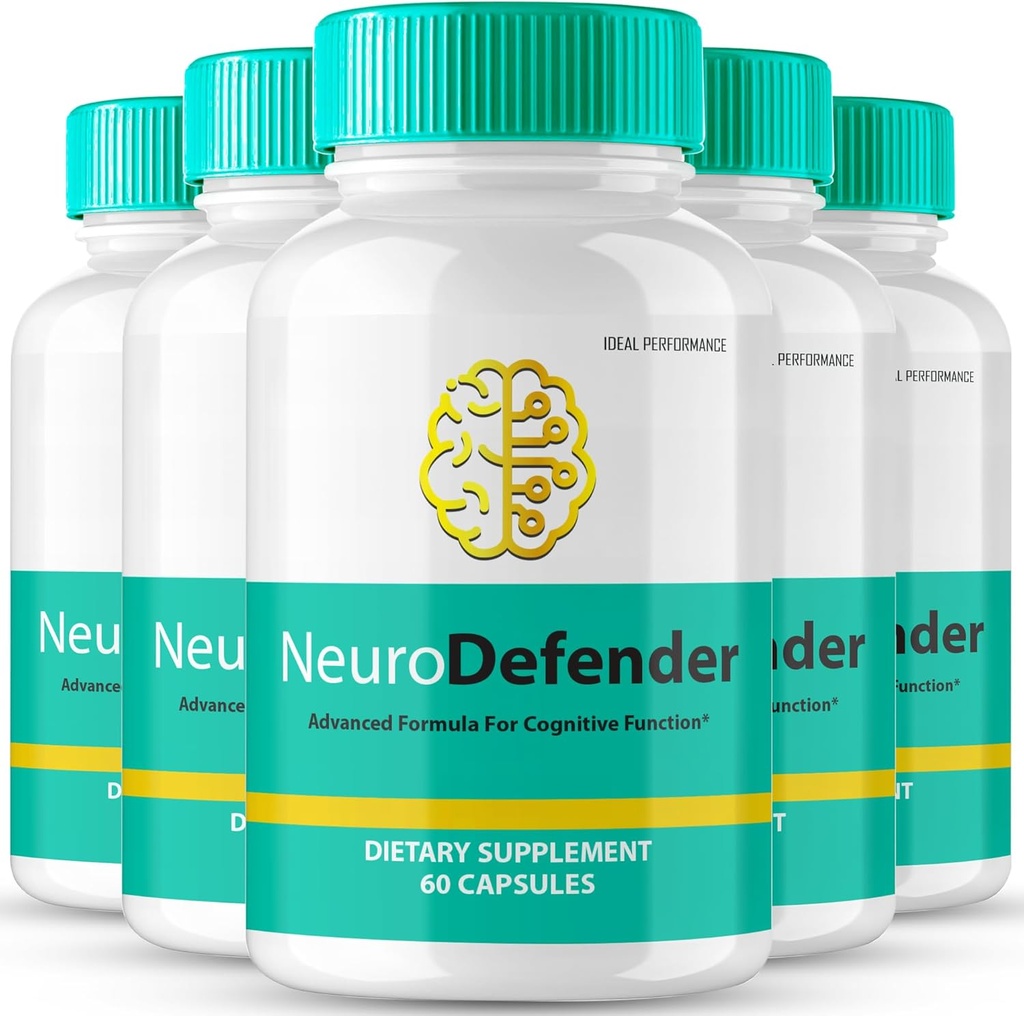 Neuro Defender Brain Supplements for Memory and Focus Capsules NeuroDefender Advanced Formula Brain Health Support Pills, Extra Strength Nootropics Neuro Defender All Natural Reviews (5 Pack)