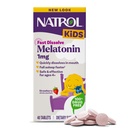 Natrol Kids Fast Dissolve Melatonin 1 mg, Dietary Supplement for Restful Sleep, Sleep Tablets for Kids, 40 Strawberry-Flavored Melatonin Tablets, 40 Day Supply