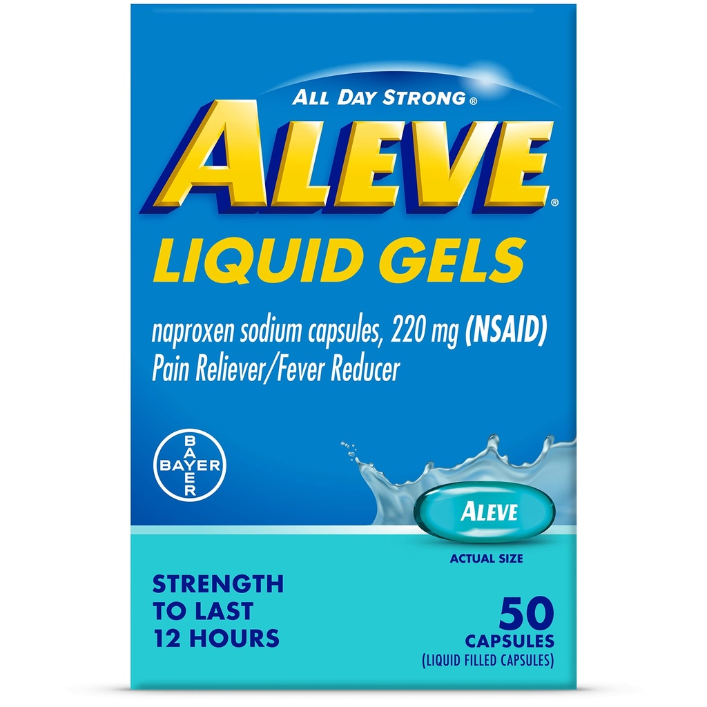 Aleve Liquid Gels, Naproxen Sodium for Pain Relief ‐ 50 Count
