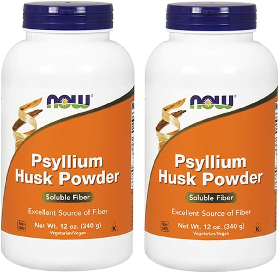 NOW Foods Psyllium Husk Powder, 12 Ounce (Pack of 2)