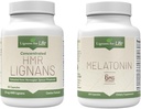 Lignans for Life Care Set Bundle - Natural Multivitamin HMR Lignans for Dogs 20mg, 90 Capsules and Melatonin for Medium Breed Dogs 6mg, 120 Capsules, Vitamins for Overall Health
