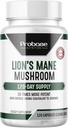 Probase Nutrition Lions Mane Supplement Capsules 30x Potency Extract Mushroom Supplement 4 Month Supply 120 Count
