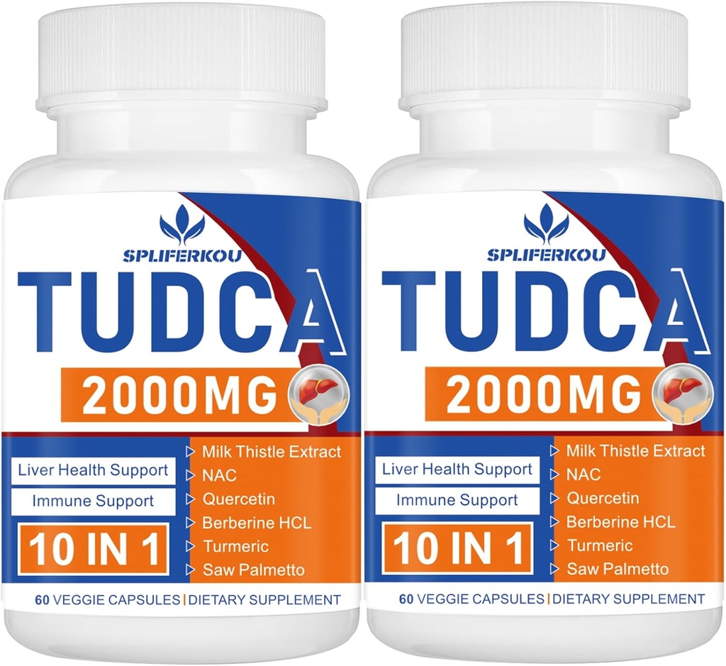 2000mg Tudca Liver Support Supplement, Tudca Bile Salt with Milk Thistle and Nac,120 Capsules for 60 Days,Support for Liver, Detoxification,Immune System