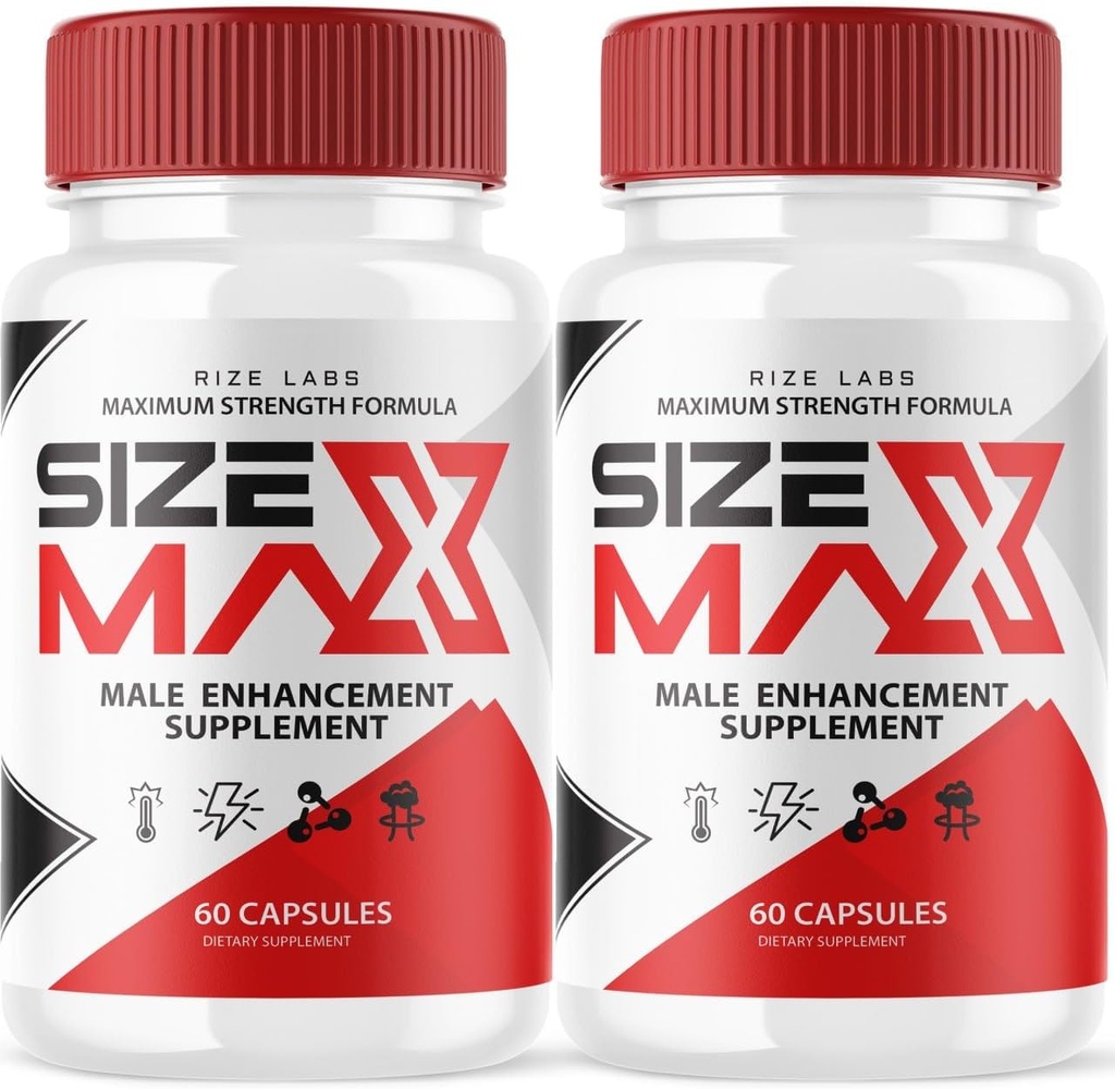 rize labs Size Max Pills for Men, Size Max Natural and Effective Capsules, Size Max Supports The Body to Perform Longer and Better, Size Max Supplement Reviews (120 Capsules) (Pack of 2)