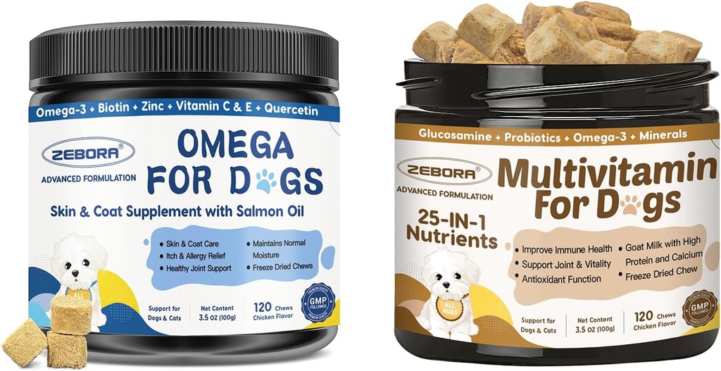 Omega 3 & Multivitamin for Dogs Overall Health