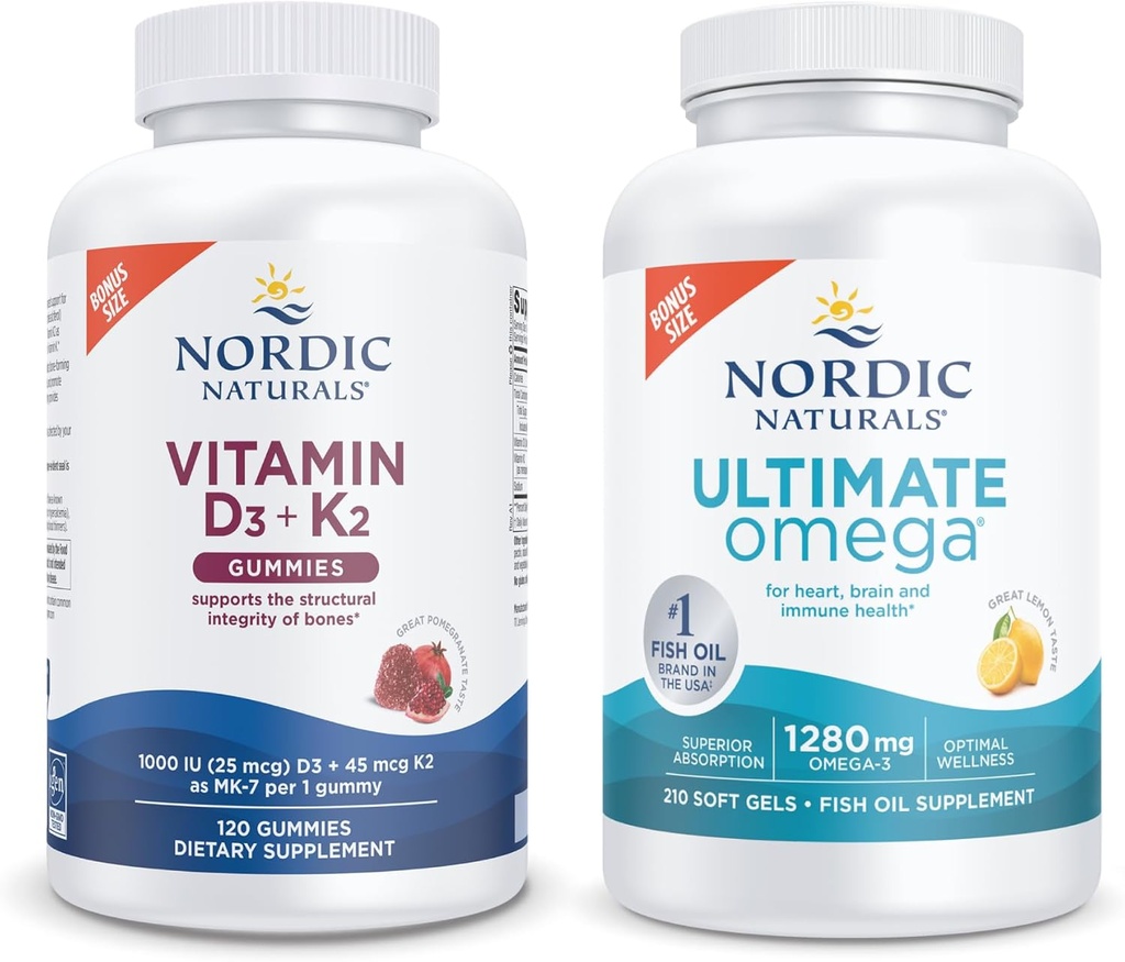 Nordic Naturals Starter Pack - Vitamin D3+K2 Gummies, Ultimate Omega