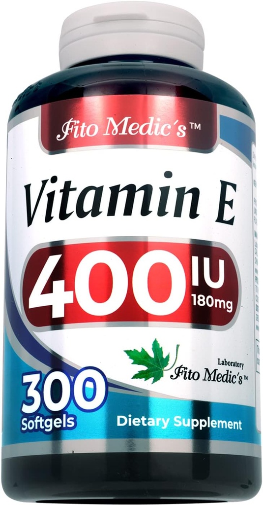 FITO MEDIC'S Lab - Vitamin e - 400 IU, 300 Softgels of - Pure- Vitamin e Oil - for Antioxidant Support- Vitamin e Capsules - Ultra high Absorption- vitamina e.