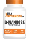 BulkSupplements.com D-Mannose Capsules - D-Mannose Supplement, for Urinary Tract Support - Vegan & Gluten Free, 3 Capsules per Serving (2000mg), 180 Count (Pack of 1)