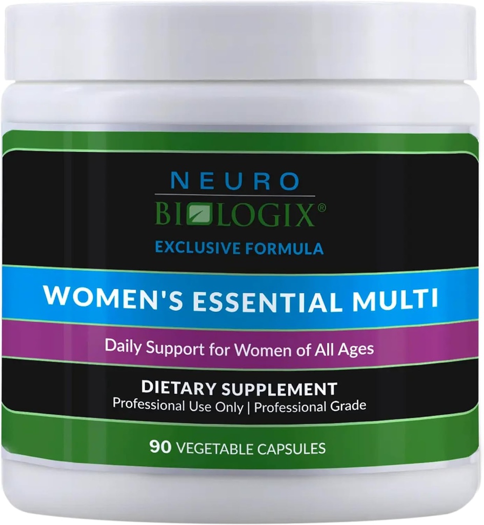Neuro biologix Women's Essential Multi by Neurobiologix (90 Capsules) - Once Daily Women's Multivitamin with Iron | Superior Bioavailability | Methylation and Hormone Support