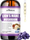 Lions Mane Liquid - Brain Support, Energy, Memory & Focus - Sugar & Alcohol-Free Lions Mane Supplement - 4 Fl OZ, 4 Month Supply, Grape Flavor
