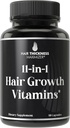 11-in-1 Vegan Hair Growth Vitamins for Thinning & Brittle Hair – Advanced Vitamin Complex with 5000mcg Biotin, Pumpkin Seed, Zinc. Supports Thicker, Healthier-Looking Scalp for Women & Men