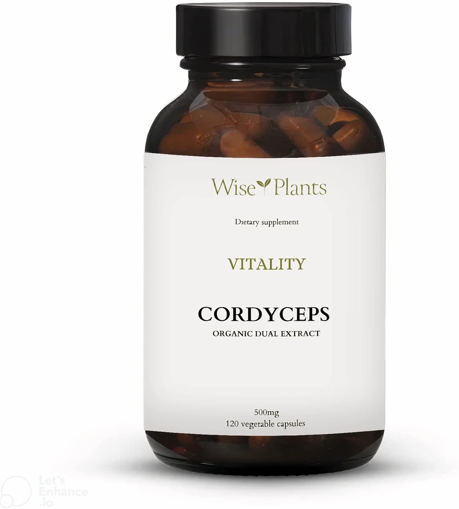 Cordyceps Mushroom Supplement. Dual Extract, 30% Polysaccharides, 500 mg 120 vegecaps (60-Day Supply). for Energy, Stamina, Recovery and High-Altitude Support