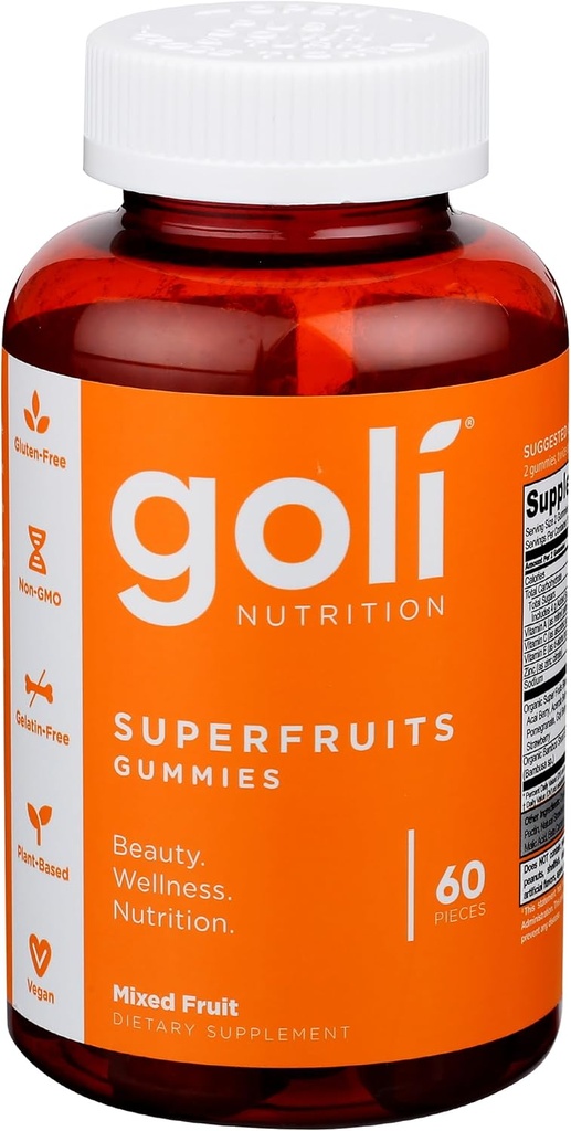 Goli Nutrition Mixed Fruit Superfruits Gummies, 60 CT