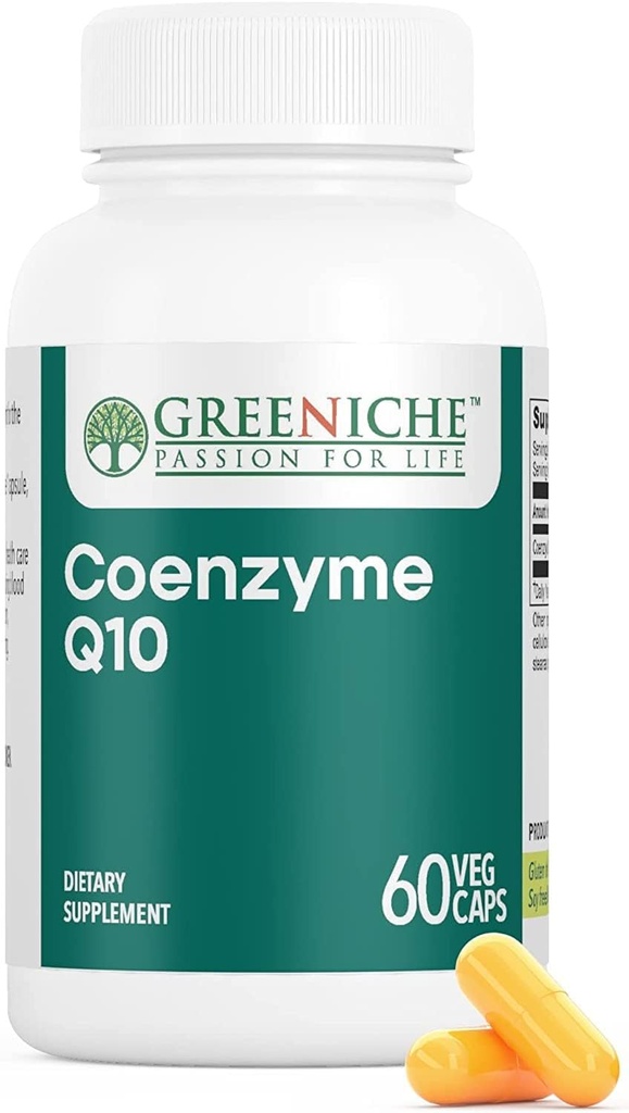 Greeniche Coenzyme Q10, 60 Caps, High Absorption Coq10, Vegan, Gluten Free