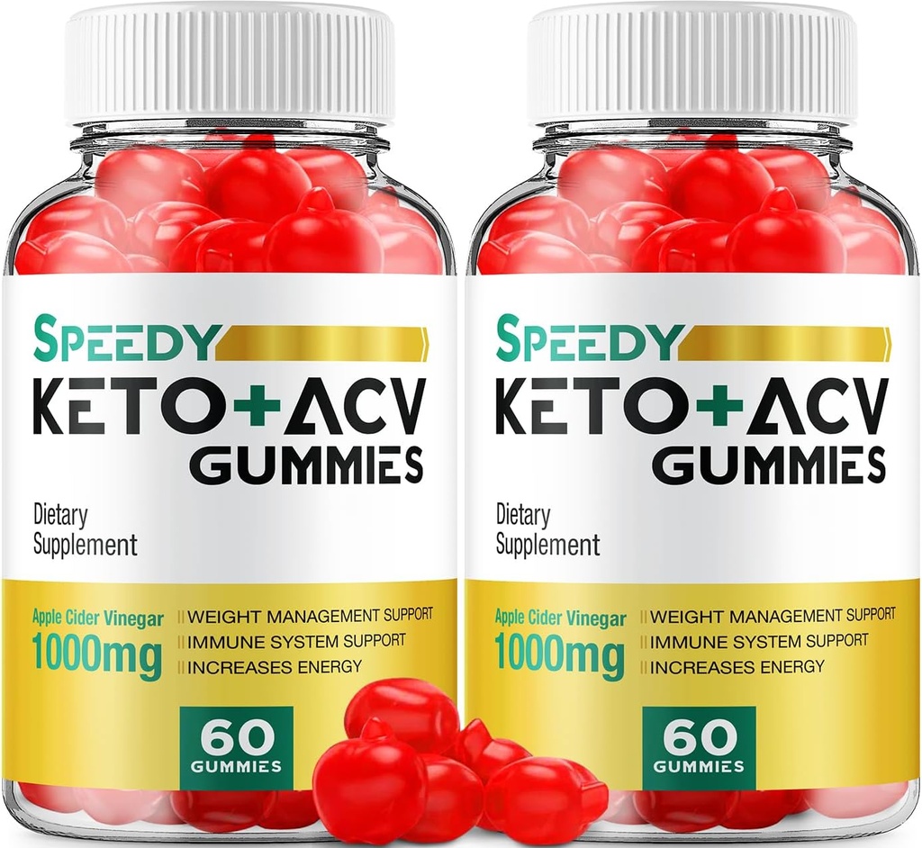 (2 Pack) Speedy Keto ACV Gummies - Advanced Formula Speedy Keto Plus ACV Gummies Apple Cider Vinegar Speedy ACV Dietary Supplement Men Women (120 Gummies)