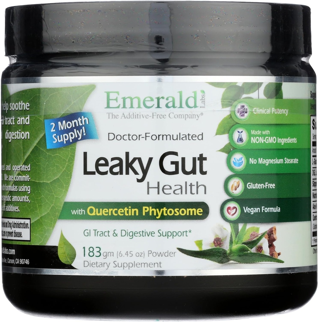Emerald Labs Leaky Gut Health - Digestive Support Supplement with DGL Licorice, Aloe Vera Extract & More - Supports Colon & Gut Health - 6.45 oz (Up to 60-Day Supply)
