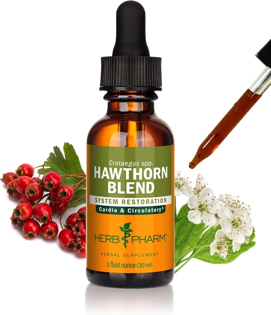 Herb Pharm Hawthorn Blend Liquid Extract for Cardiovascular and Circulatory Support, 1 Fl Oz
