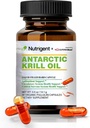 Antarctic Krill Oil 350 mg, Liquid Filled Organic Capsules, Omega-3 EPA, DHA, Astaxanthin and Phospholipids Supplement, Support Heart, Brain & Joint Health, No Fishy Aftertaste, 30 Count