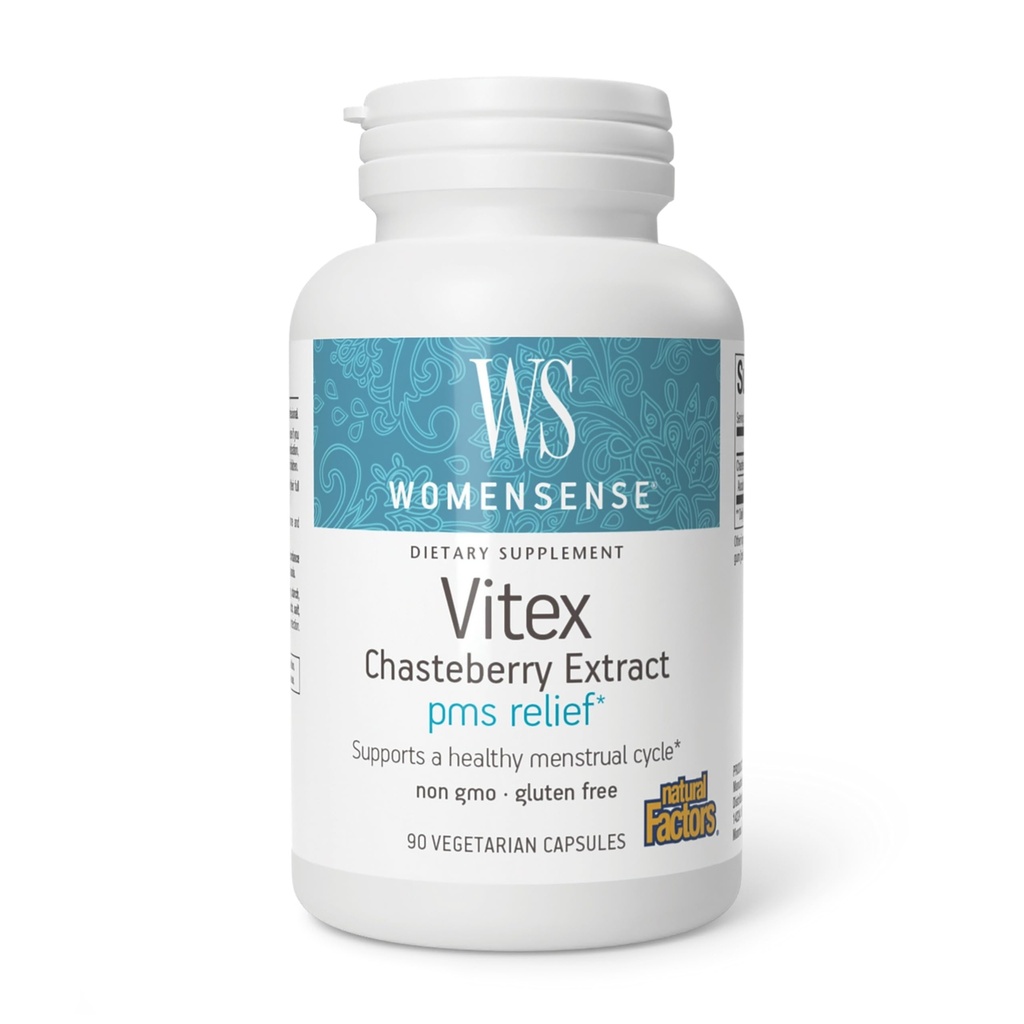 WomenSense by Natural Factors, Vitex Chasteberry Extract, Helps Sooth Symptoms of PMS and Menopause, 90 capsules (90 servings)