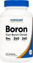 Nutricost Boron Capsules 5mg, 240 Vegetarian Capsules - Gluten Free and Non-GMO