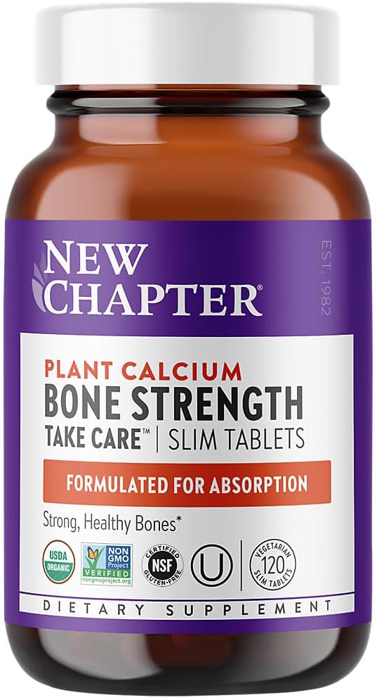 New Chapter Calcium Supplement â€“ Bone Strength Organic Plant Calcium with Vitamin K2 + D3 + Magnesium, Vegetarian, Gluten Free - 120 count (40 day supply)