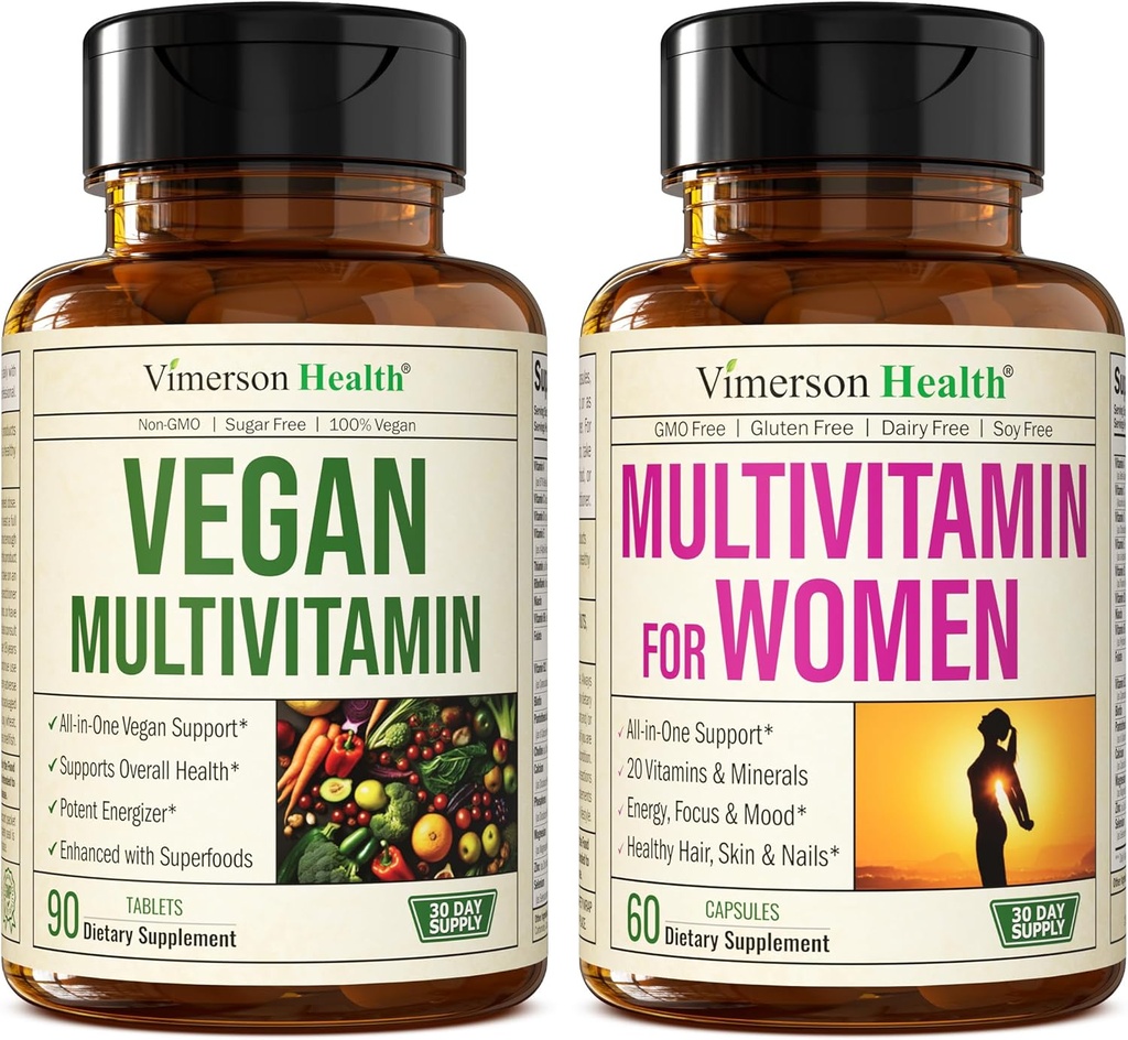 Vimerson Health Vegan Multivitamins for Vegans and Vegetarians & Multivitamin for Women