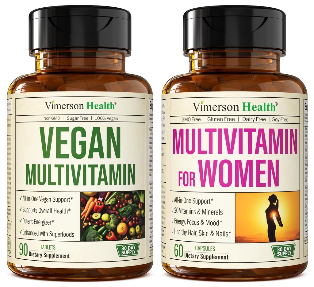Vimerson Health Vegan Multivitamins for Vegans and Vegetarians & Multivitamin for Women