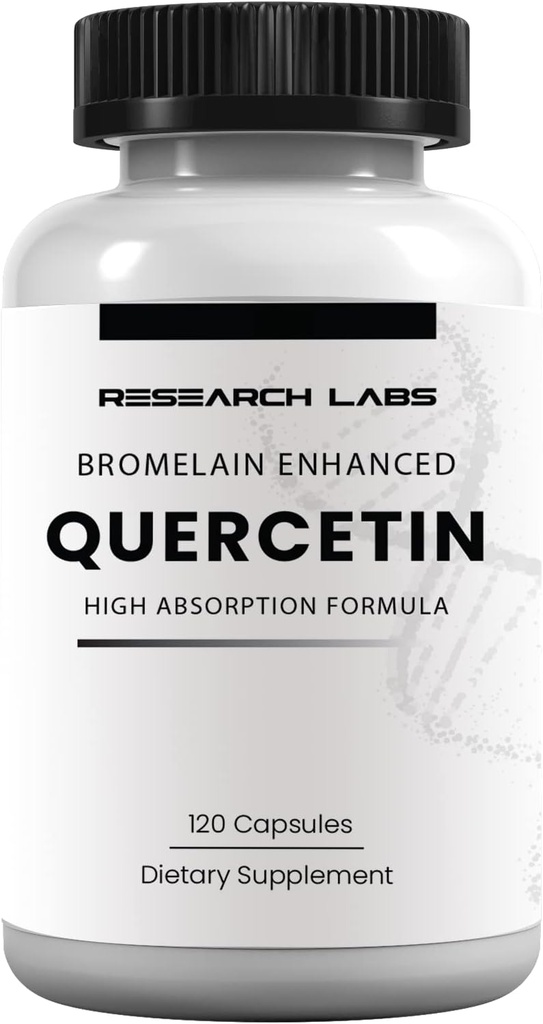 Research Labs Quercsalis™ Quercetin w/Bromelain,120 Veg Capsules. High Absorption Formula. Supports Heart Health, Immune, Anti-Flare Up, Anti-Oxidant Health